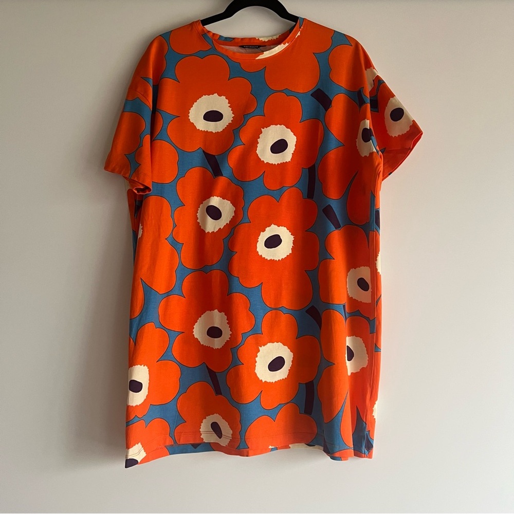Marimekko Punkti Unikko Long Cotton Tunic T Shirt Size Large (L) - Picture 5 of 12